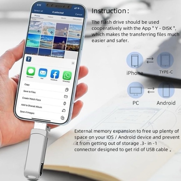 NIB Multi Functions USB Flash Drive - Picture 8 of 10